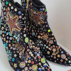 Free People Night Out Sparkly Sequin Festival Boot